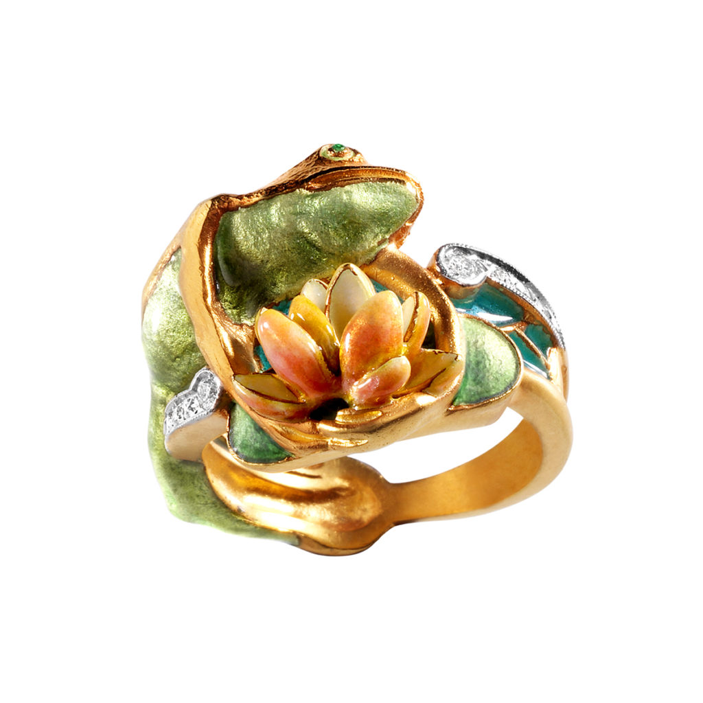 Frog & Water Lily Ring AN-135