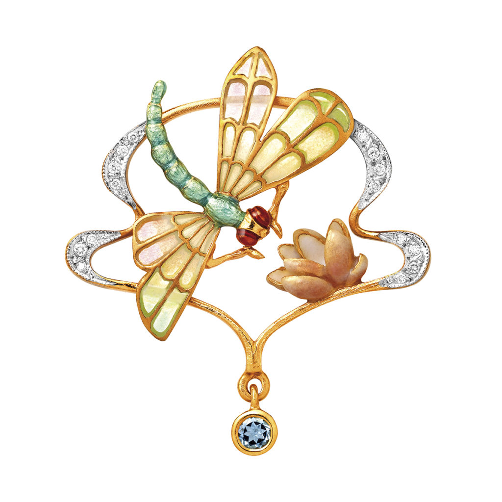 Dragonfly & Water Lily Brooch/Pendant PB-480